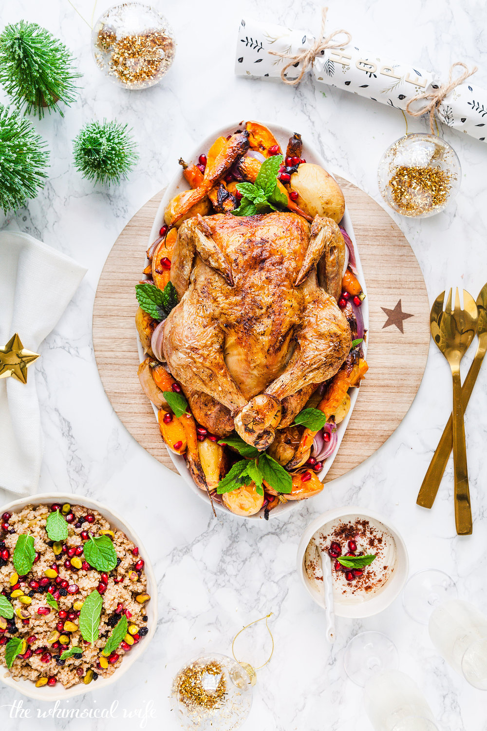 Moroccan Roast Chicken With Quinoa, Pistachio & Currant Stuffing {GF, DF} | The Whimsical Wife